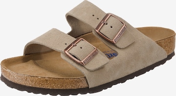 Saboți 'Arizona' de la BIRKENSTOCK pe bej: față