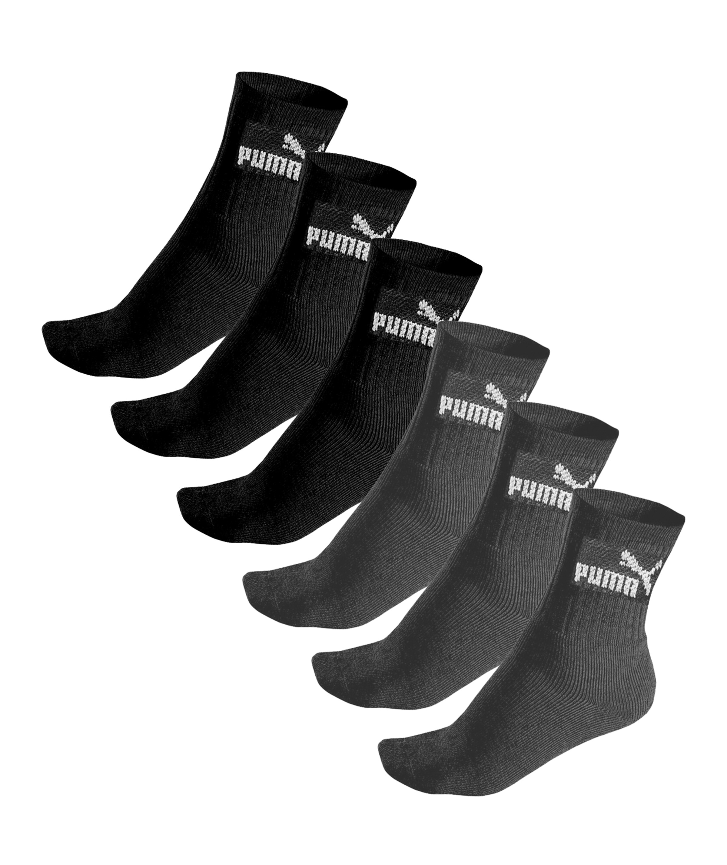 PUMA - Sportsocken (6 Paar) in dunkelgrau
