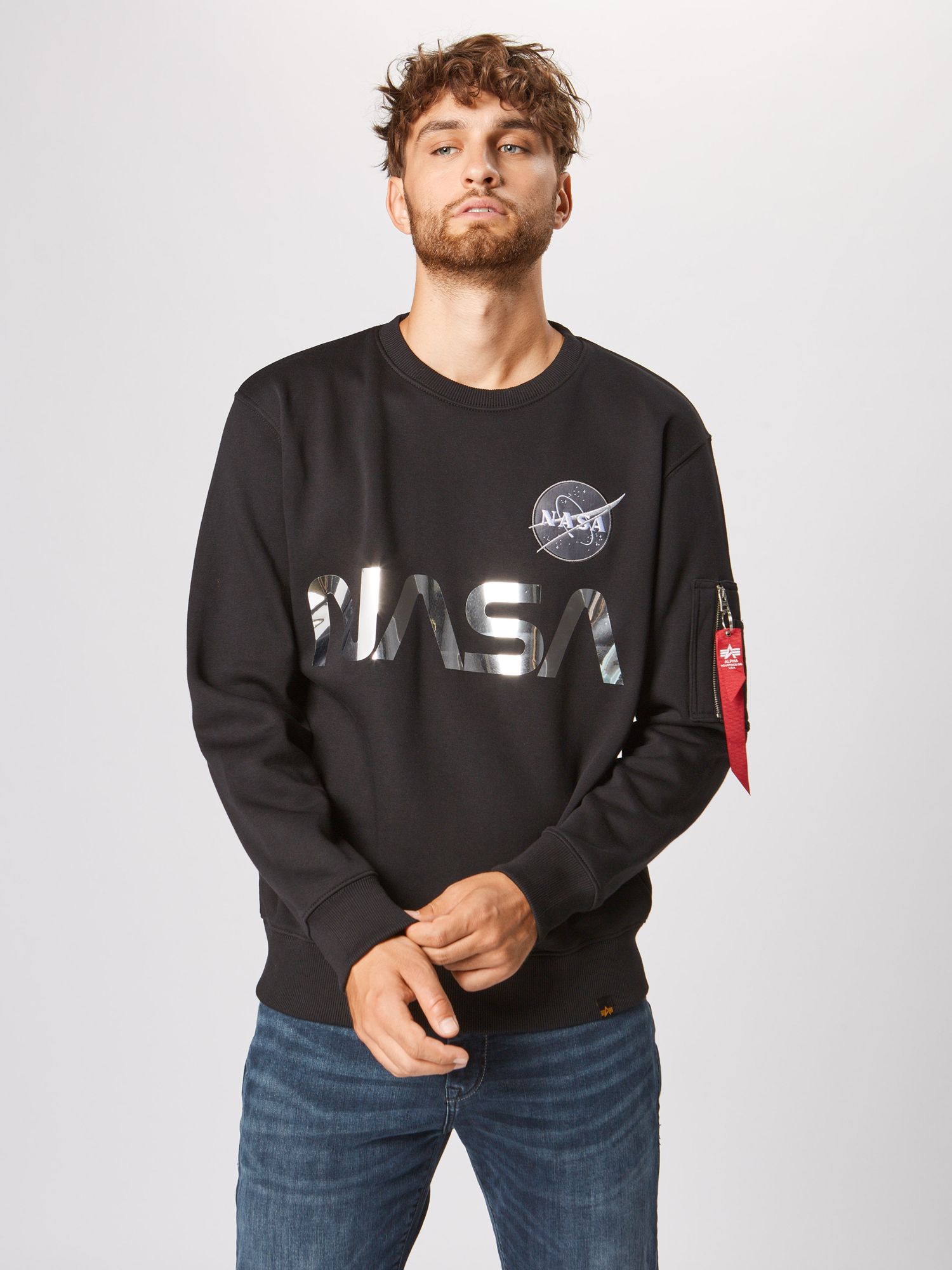 Plus size Odzież ALPHA INDUSTRIES Bluzka sportowa NASA w kolorze Czarnym 