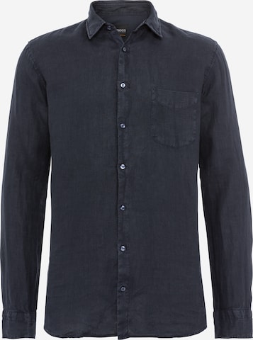 BOSS Orange Slim fit Button Up Shirt 'Cattitude' in Blue: front