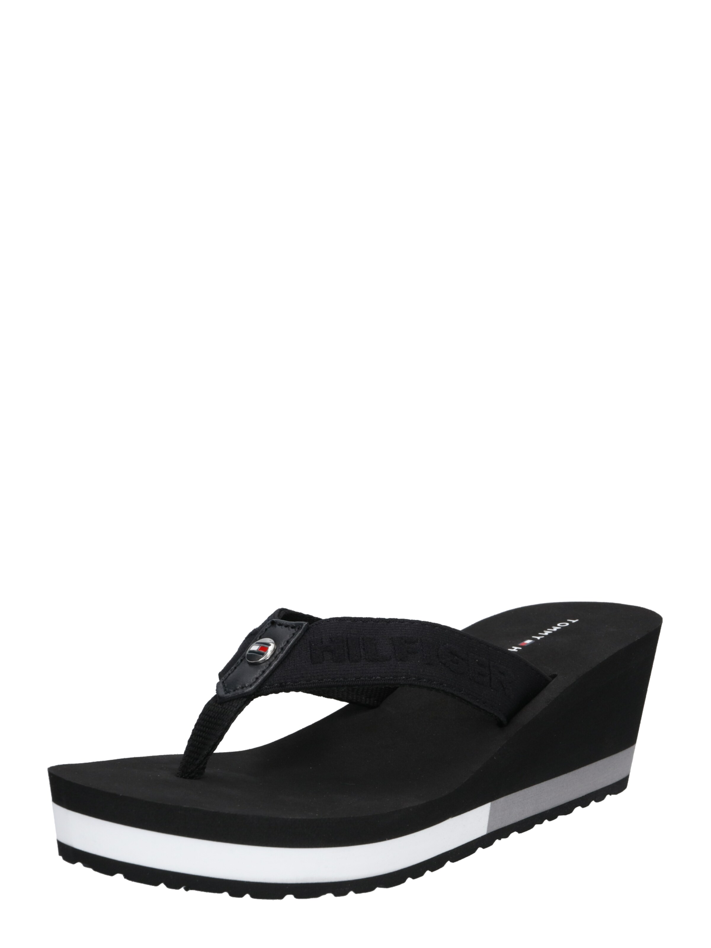 TOMMY HILFIGER - Teenslipper in de kleur Zwart