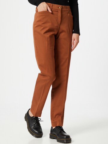 BRAX Слим Плиссированные брюки 'MARA' в Коричневый: спереди