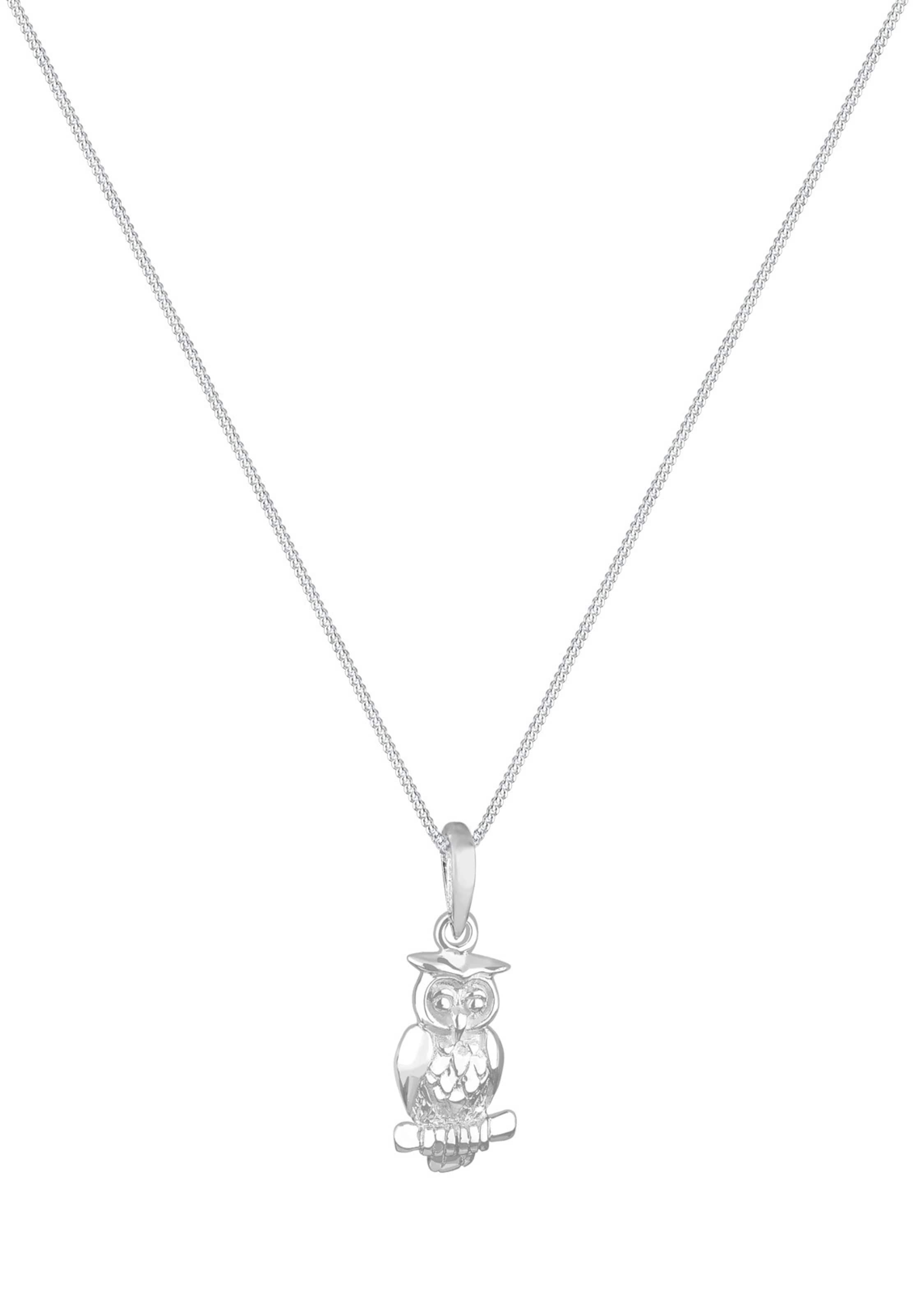 ELLI Necklace 'Eule' in Silver: front