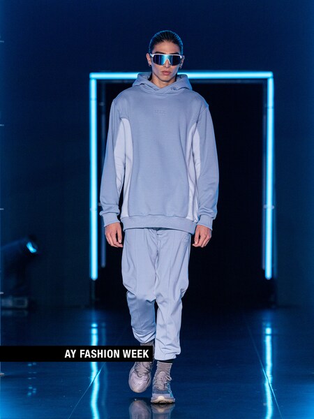 The AY FASHION WEEK Menswear - Blue Sweat Look by Cørbo Hiro
