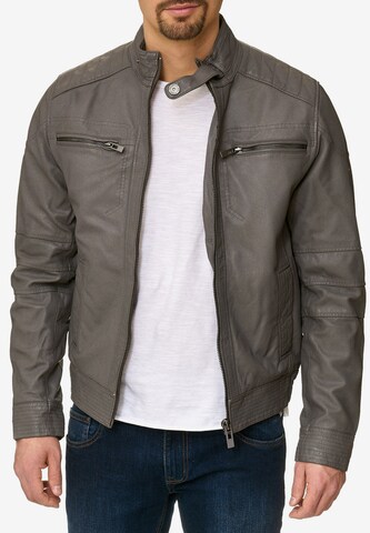 INDICODE JEANS Lederjacke 'Germo' in Grau