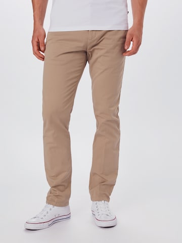 Coupe slim Pantalon chino 'Malmö' Marc O'Polo en beige : devant