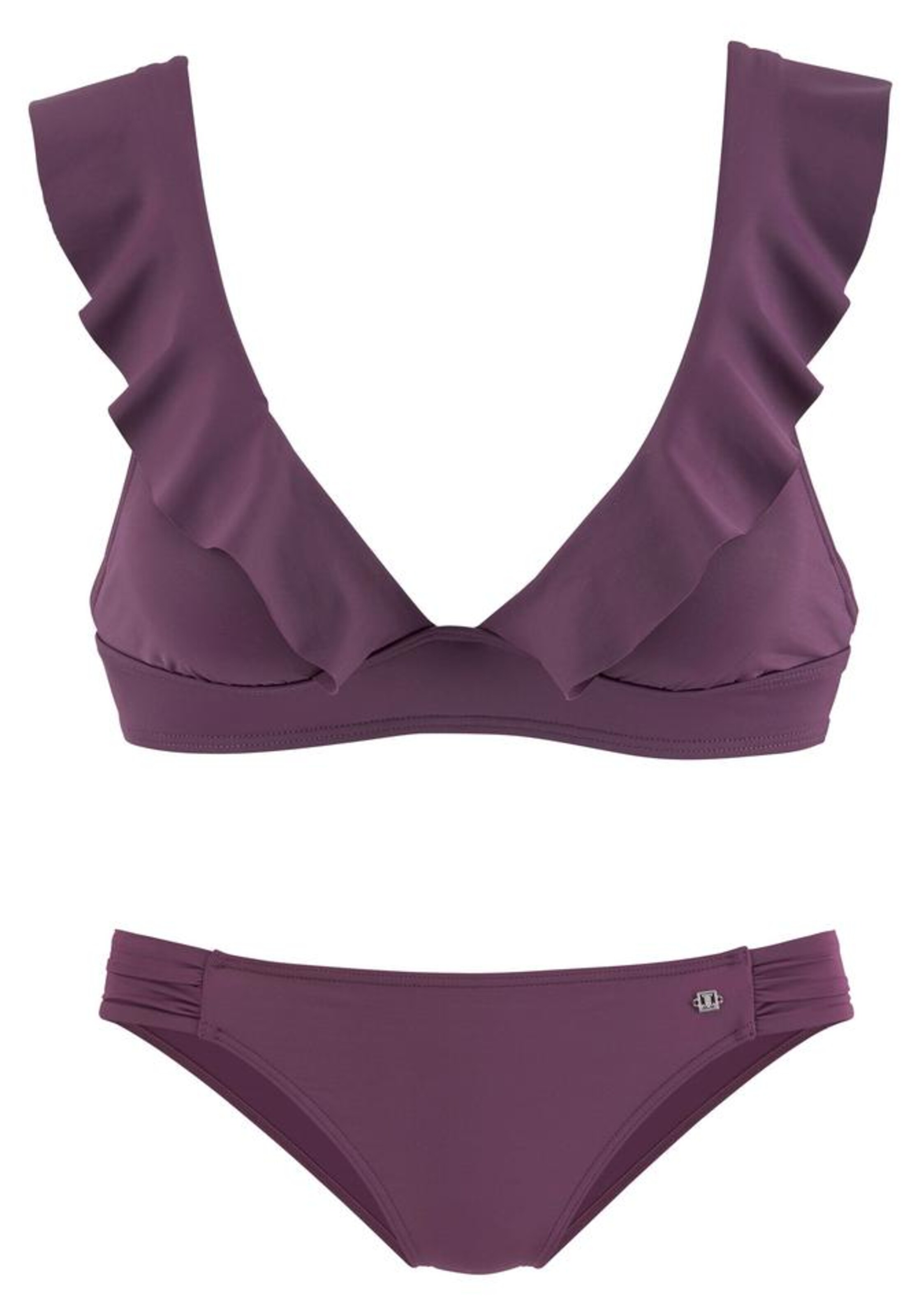 JETTE Triangle Bikini in Purple: front