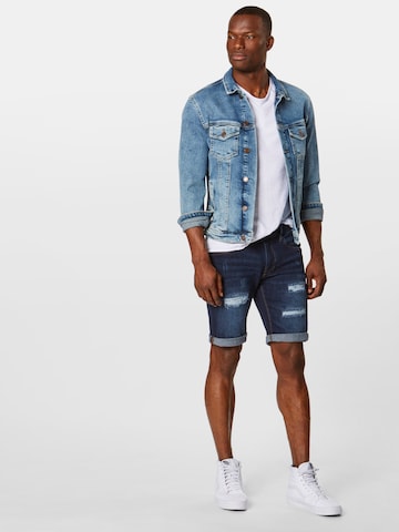 INDICODE JEANS Regular Shorts 'Kaden Holes' in Blau