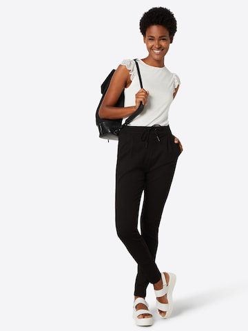 VERO MODA Tapered Pleat-Front Pants 'Eva' in Black