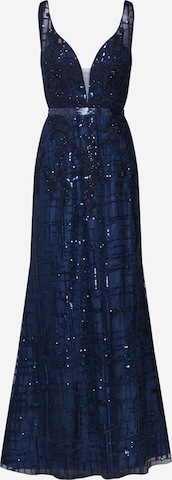Unique Evening Dress in Blue: front