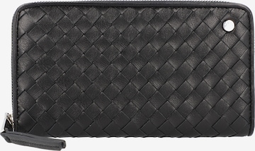 ABRO Wallet 'Piuma Weaving' in Black: front