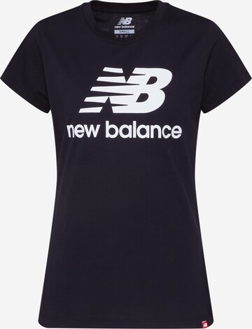 T-shirt 'Essentials Stacked Logo' new balance en noir : devant