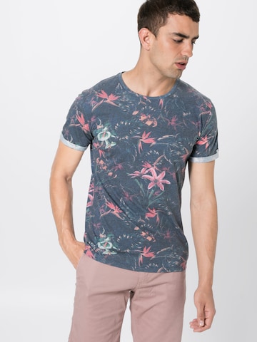 Key Largo T-Shirt 'MT JUNGLE round' in Blau: predná strana