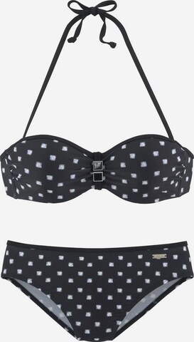 LASCANA - Bandeau Biquíni em preto: frente