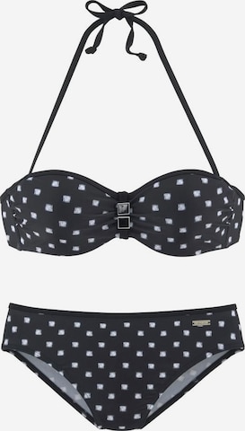 Bandeau Bikini LASCANA en noir : devant