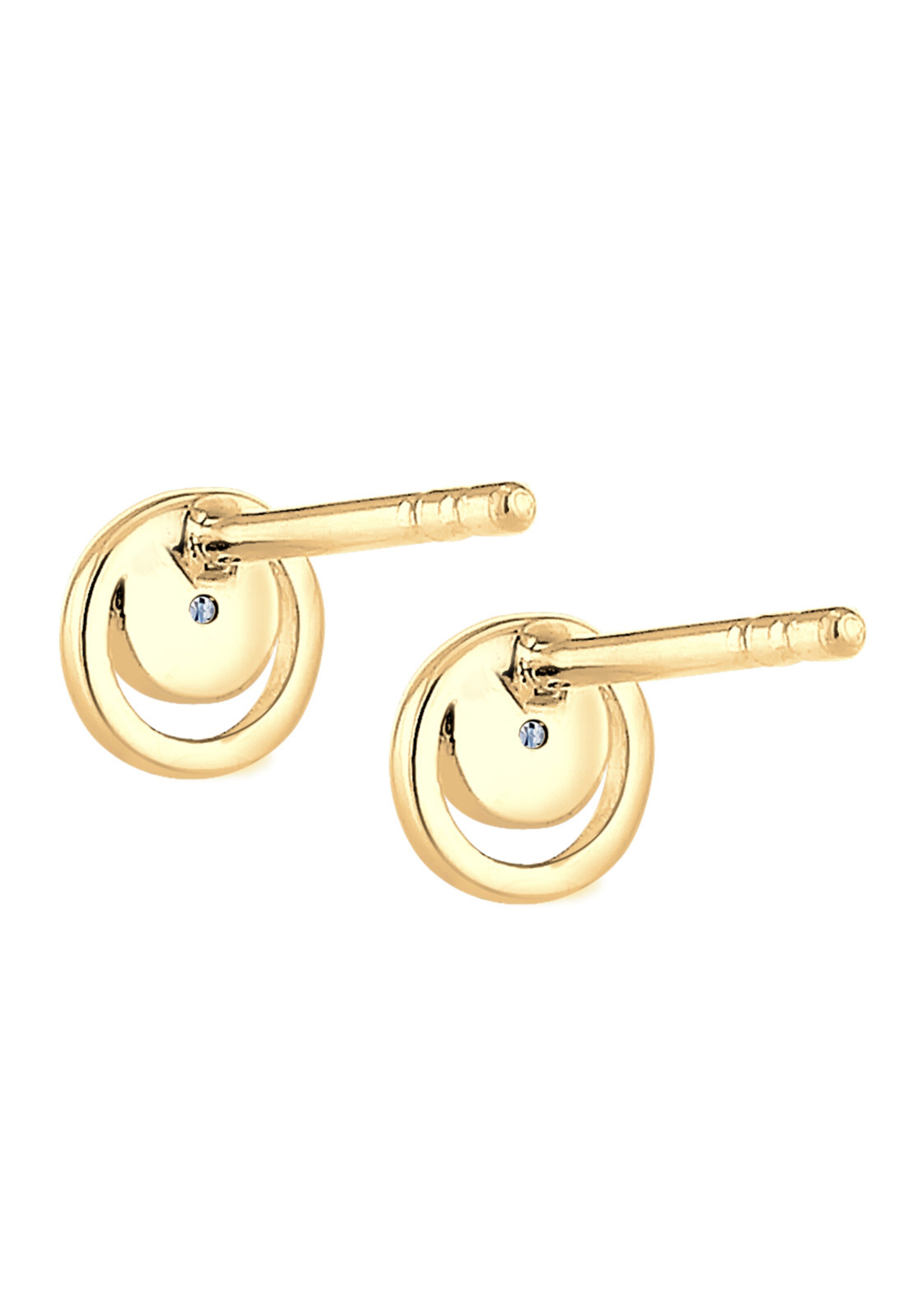 Elli DIAMONDS Earrings 'Kreis, Layer' in Gold