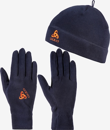 ODLO Mützen- und Handschuh-Set in Blau: front