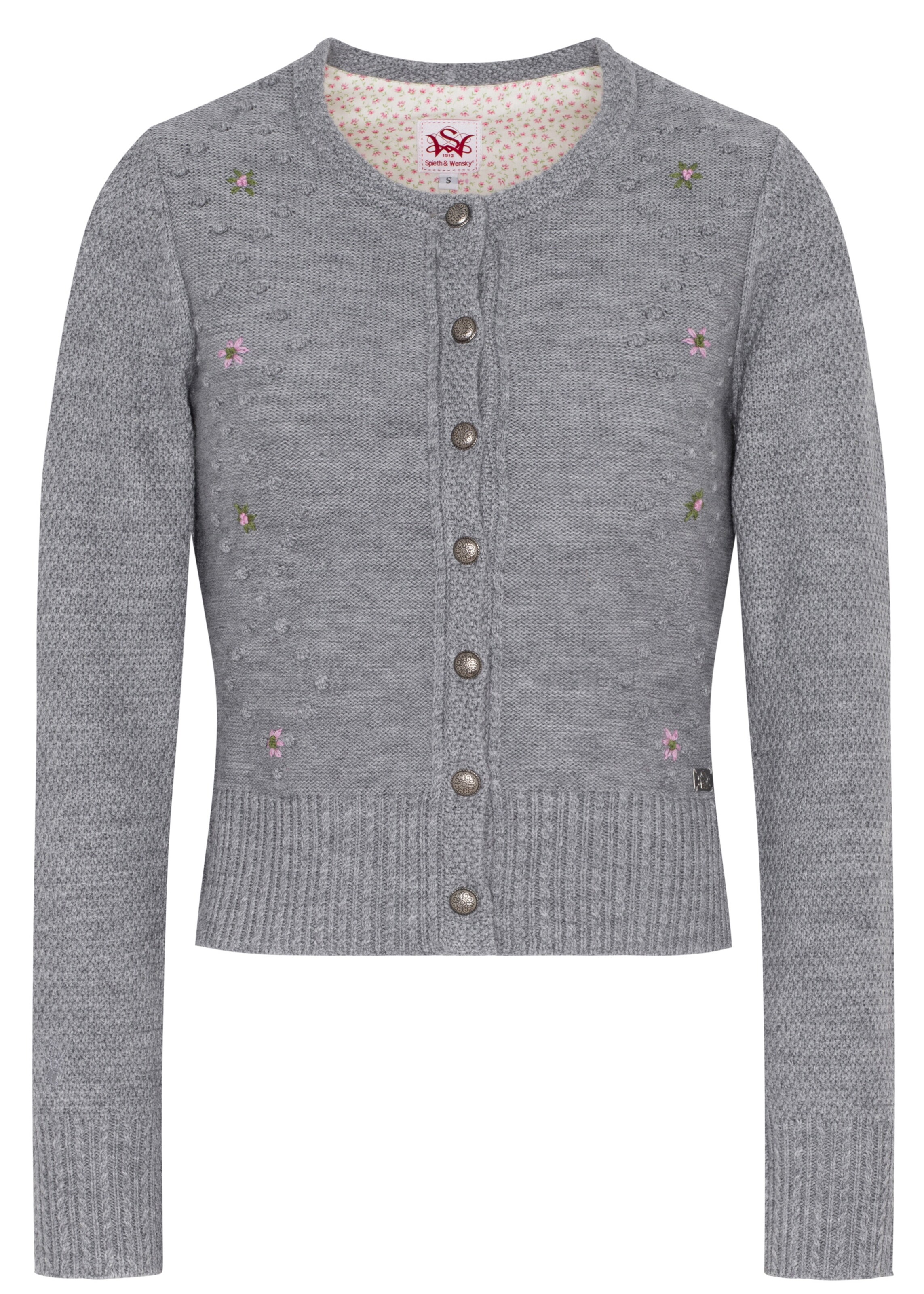 SPIETH & WENSKY - Strickjacke 'Madeira' in graumeliert