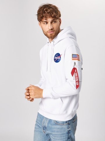 ALPHA INDUSTRIES Sweatshirt 'Space Shuttle' in Wit: voorkant