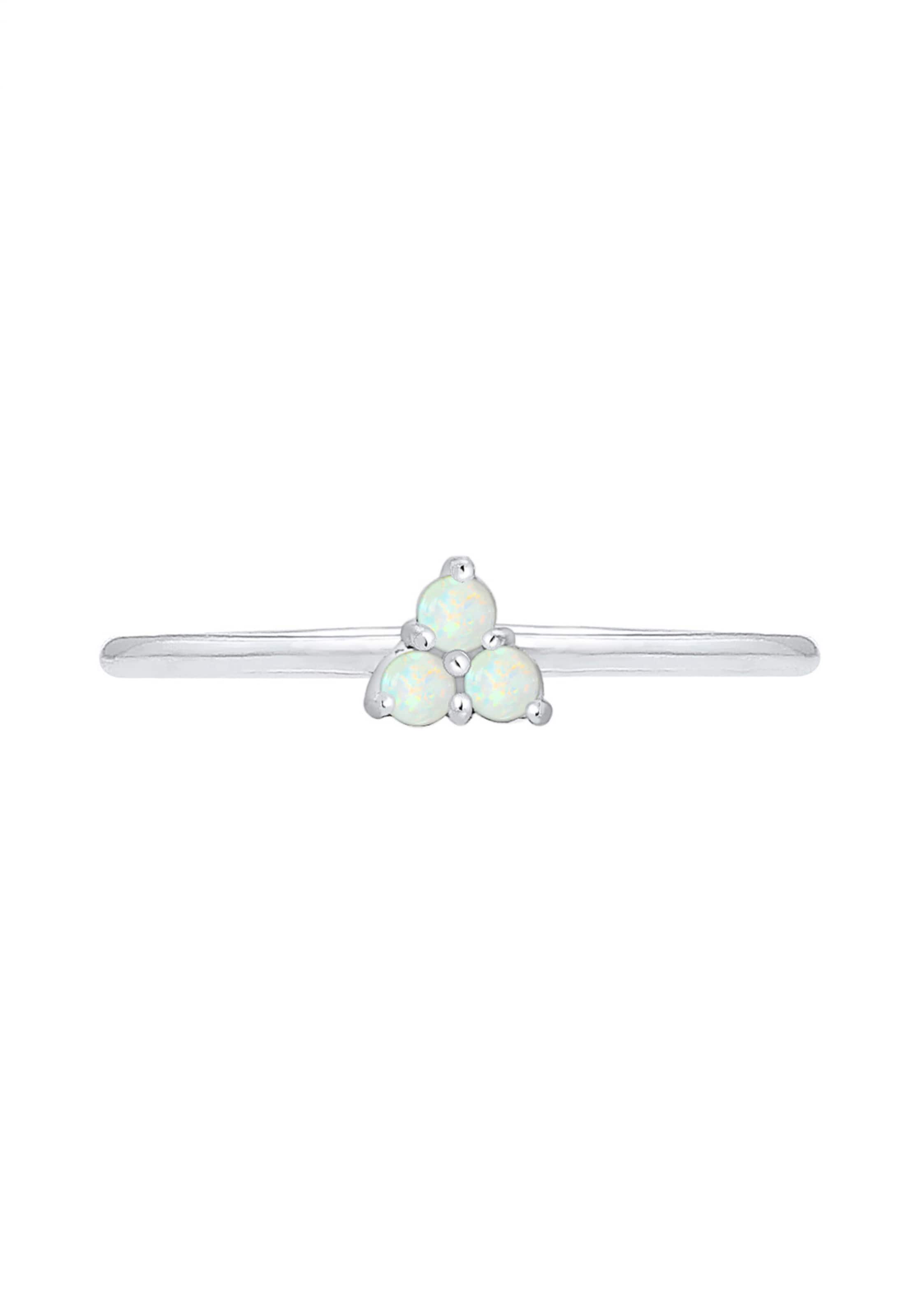 ELLI Ring 'Opal' in Silber: Vorderseite