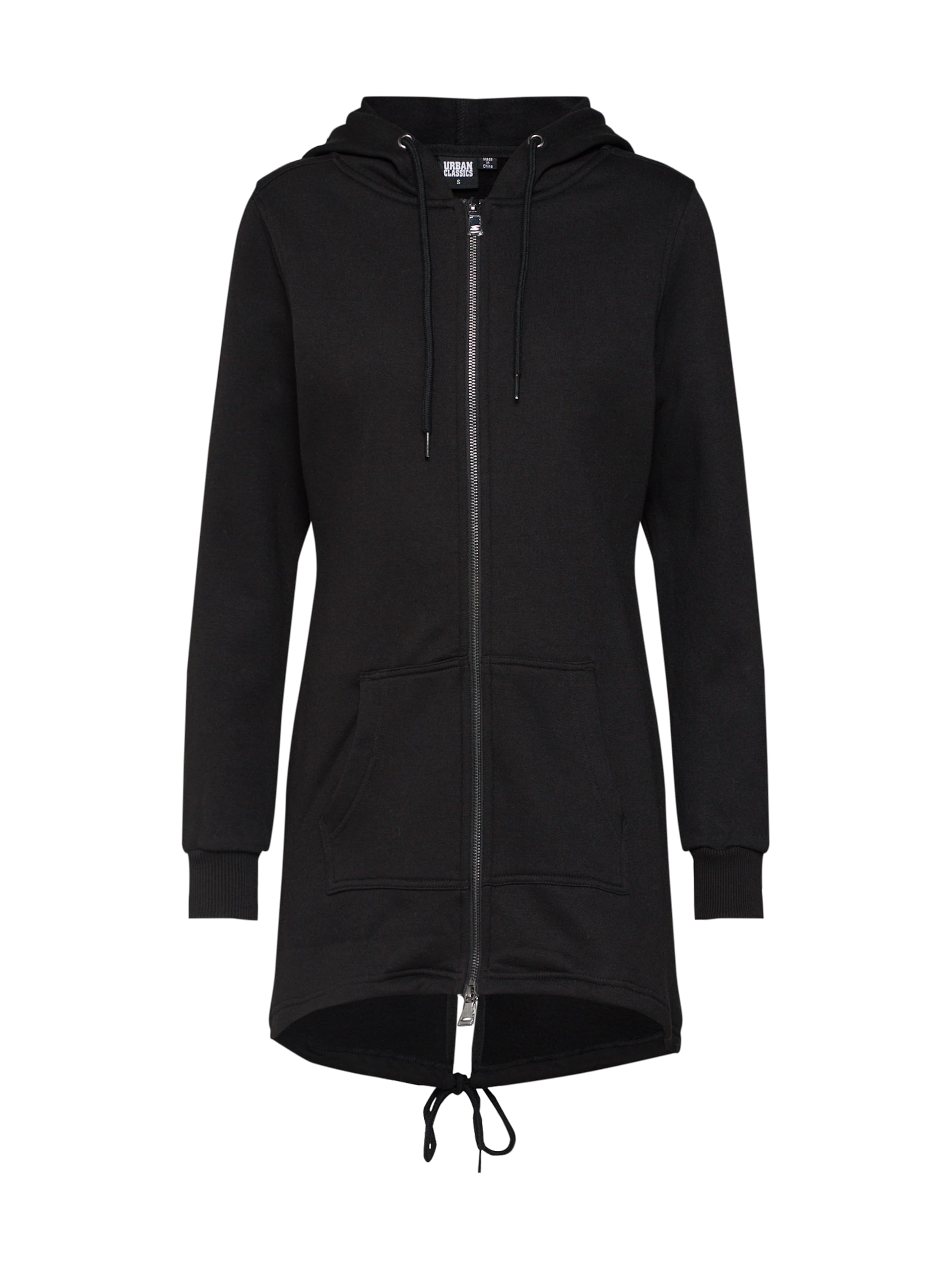 Urban Classics Sweatvest in Zwart: voorkant