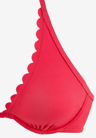 LASCANA Triangle Bikini top 'Scallop' in Pink