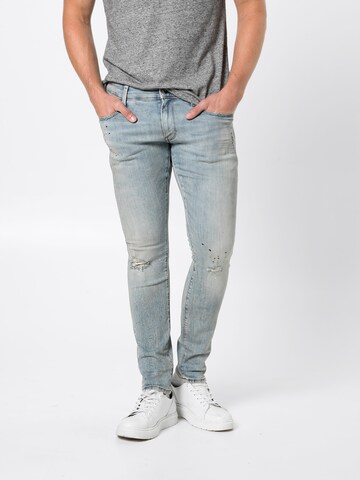 Skinny Jean '3301 Deconstructed' G-Star RAW en bleu : devant