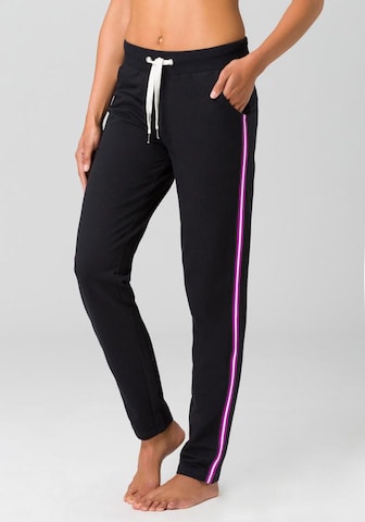 Pantalon de pyjama H.I.S en noir : devant