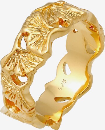 ELLI Ring Ginkgo Blatt, tropisch in Gold: predná strana