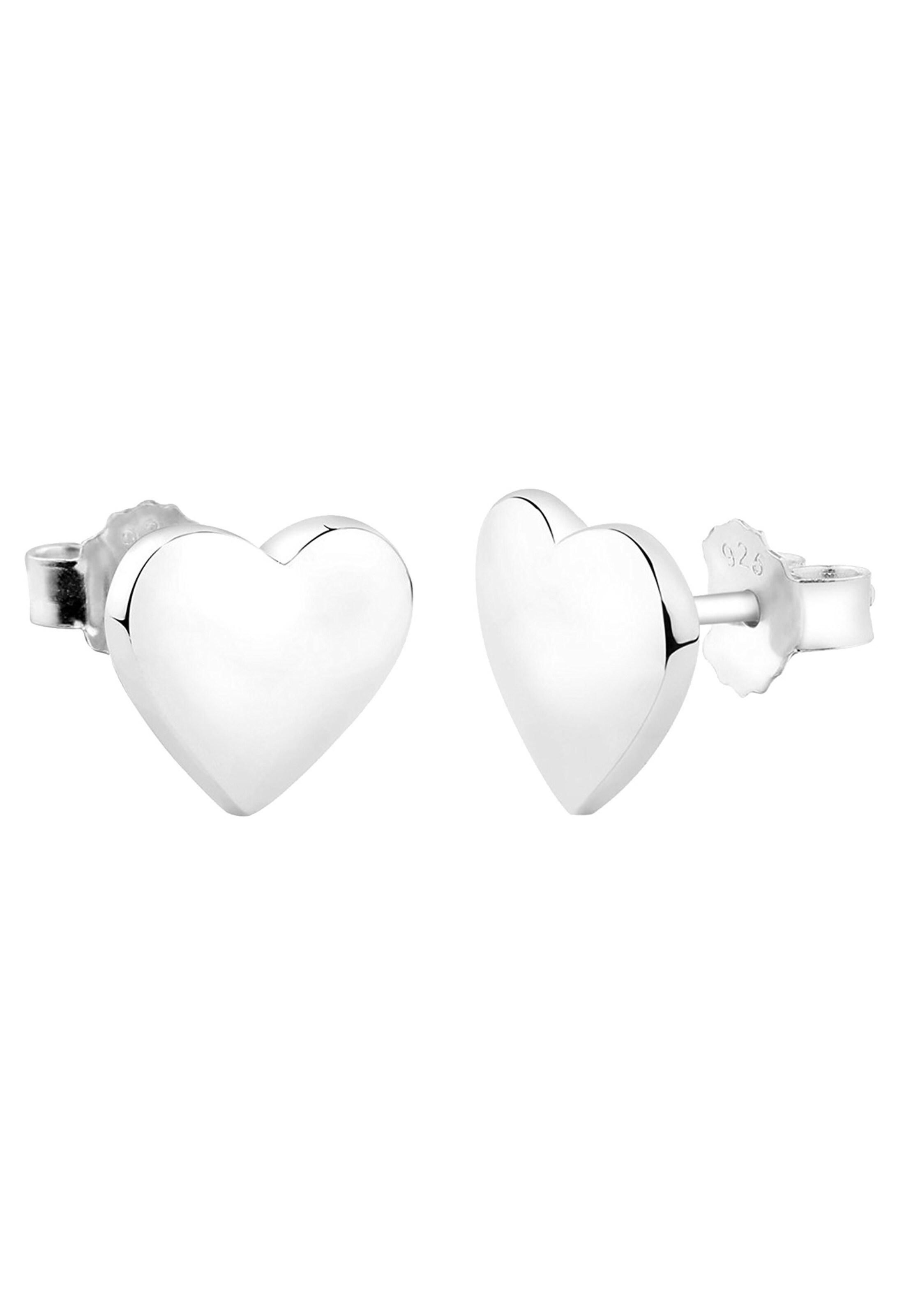 Boucles d'oreilles 'Herz' Nenalina en argent : devant