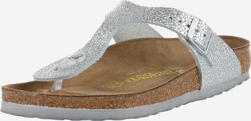 Infradito 'Gizeh' di BIRKENSTOCK in argento: frontale