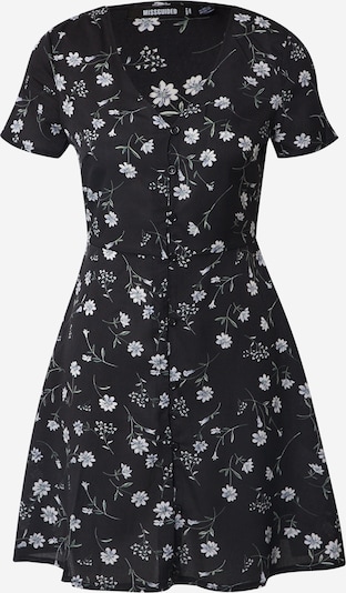 Missguided Sommerkjole 'BUTTON THROUGH TEA DRESS SS FLORAL' i sort, Produktvisning