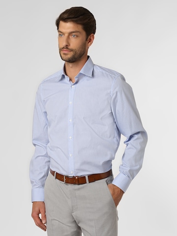 Coupe slim Chemise business Finshley & Harding en bleu : devant