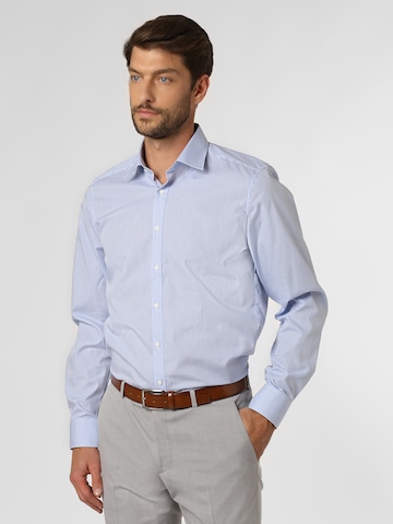 Finshley & Harding Slim fit Zakelijk overhemd in Blauw: voorkant