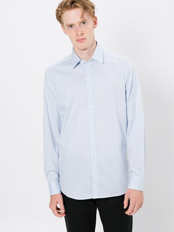 OLYMP - Ajuste estrecho Camisa de negocios 'Level 5' en azul: frente