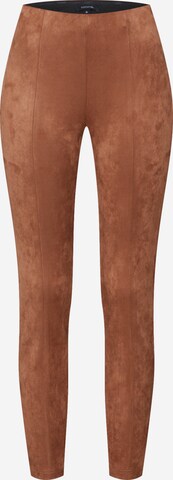 COMMA Skinny Leggings in Bruin: voorkant