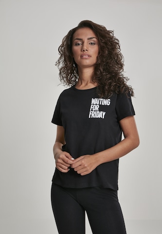 Mister Tee Curvy Shirt 'Waiting For Friday' in Black: front