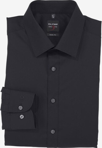 OLYMP Slim fit Zakelijk overhemd 'Level Five' in Zwart