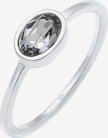 ELLI Ring 'Oval' in Zilver: voorkant