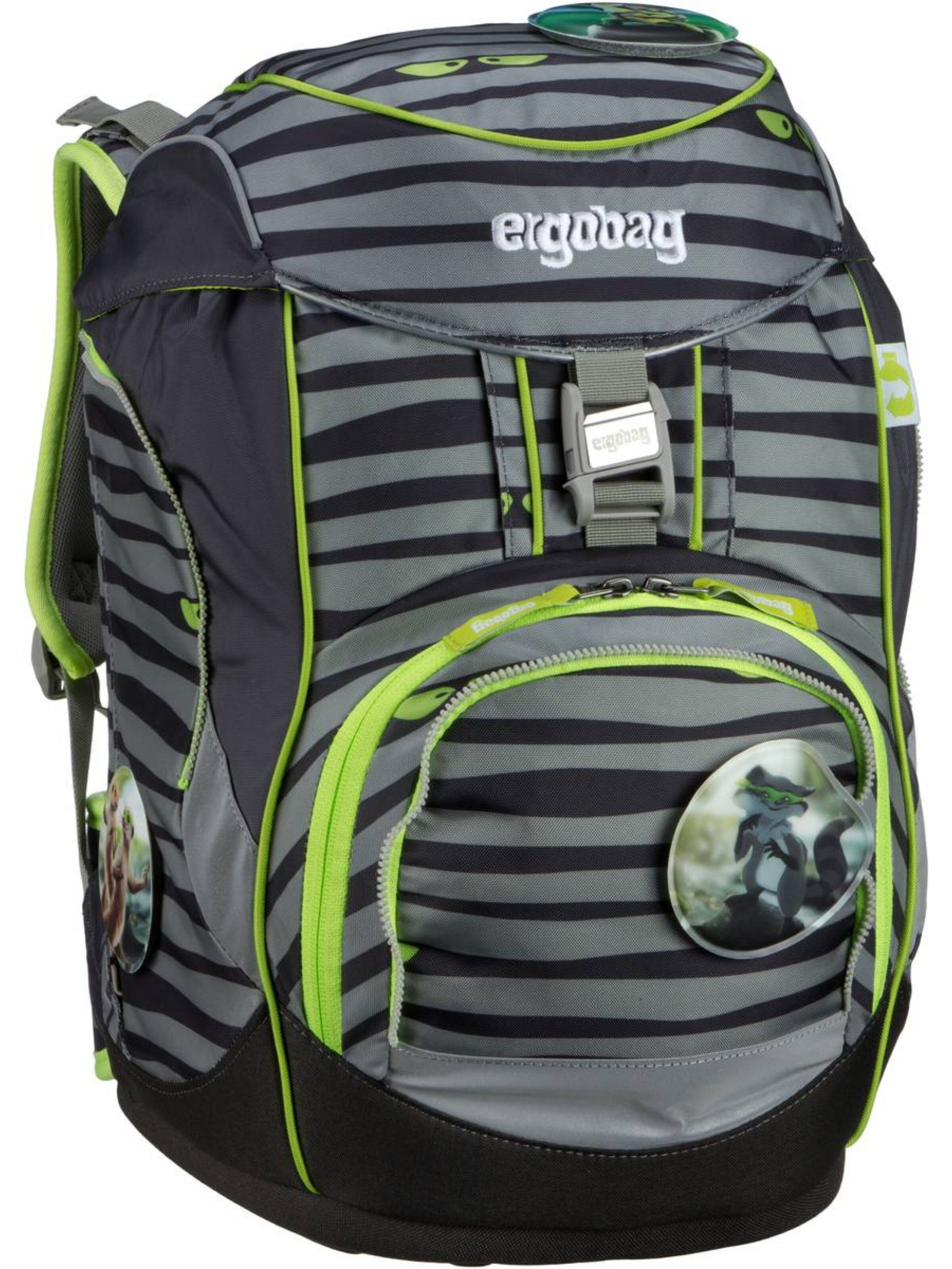 ergobag Schulranzen in grau / grün / schwarz ABOUT YOU