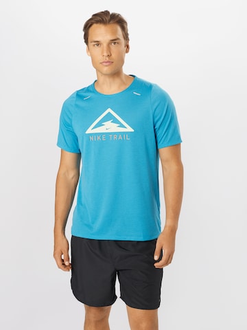 NIKE Regular Fit Funktionsshirt 'Rise 365 Trail' in Blau: predná strana