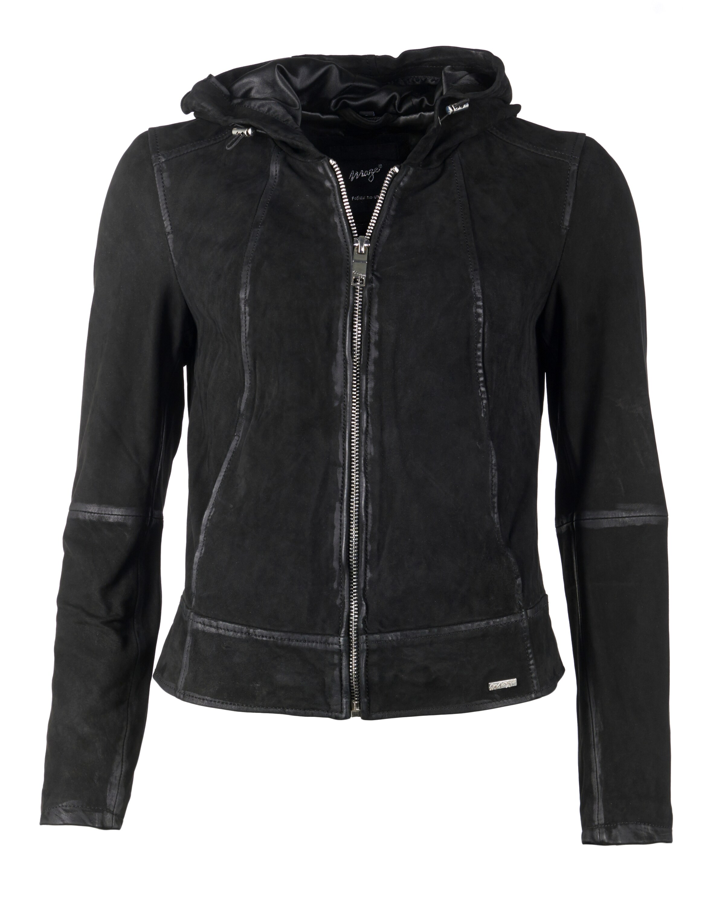 Maze Lederjacke  'Donie' in Schwarz: Vorderseite