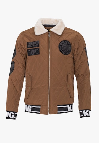 PLUS EIGHTEEN Between-Season Jacket in Brown: front