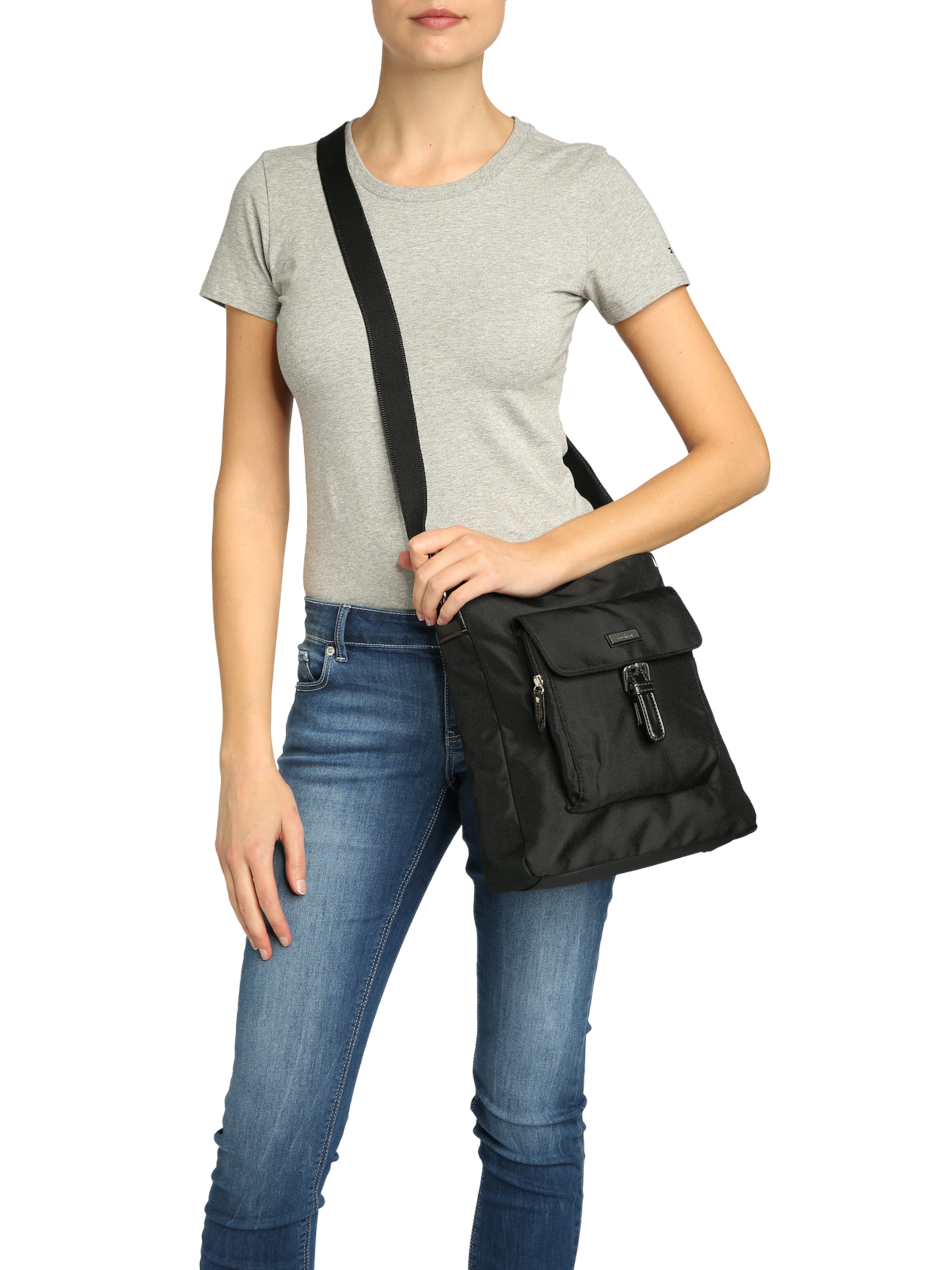 TOM TAILOR Schoudertas 'Rina' in Zwart