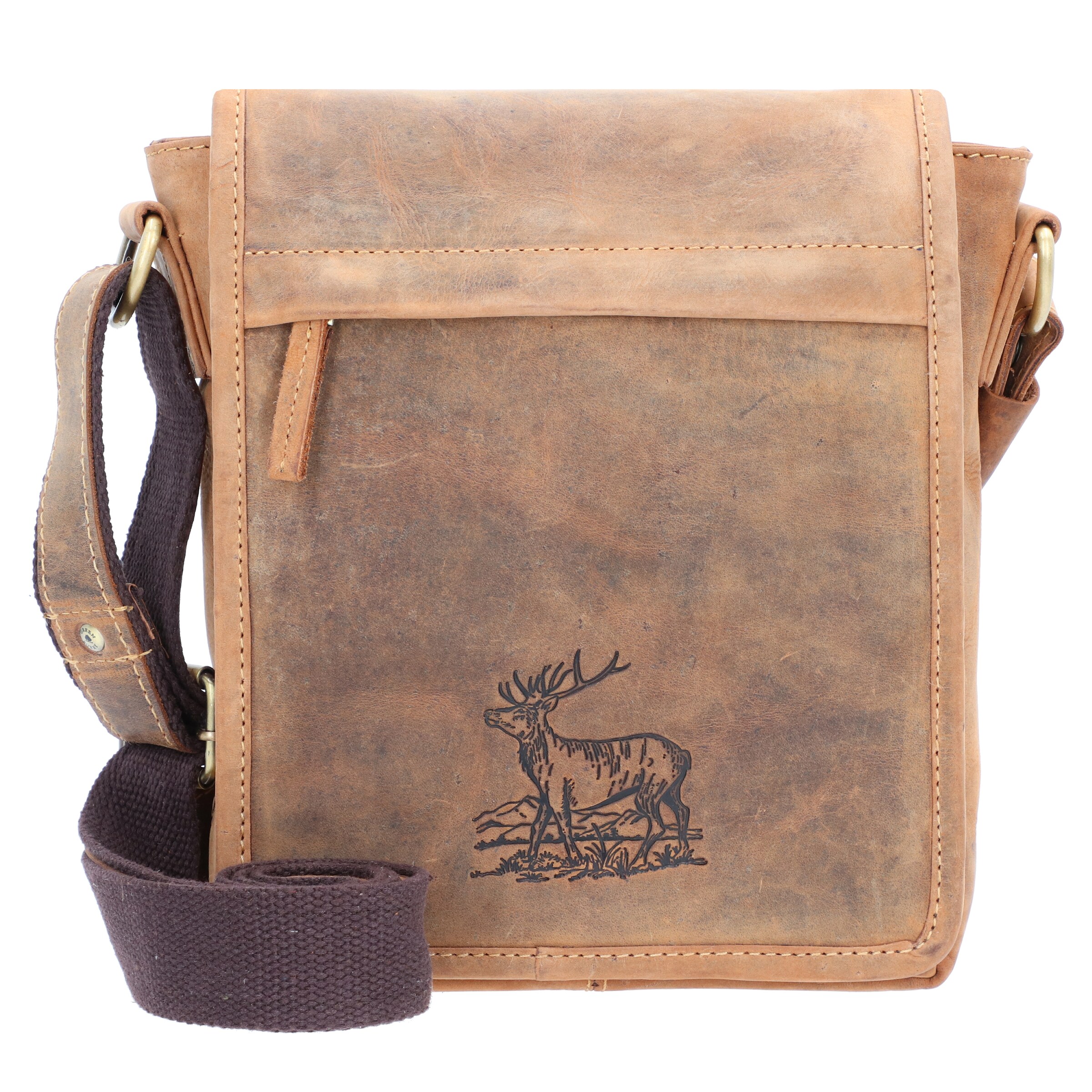 Sac à bandoulière GREENBURRY en marron : devant