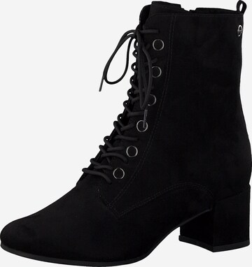 TAMARIS Lace-up bootie in Black: front