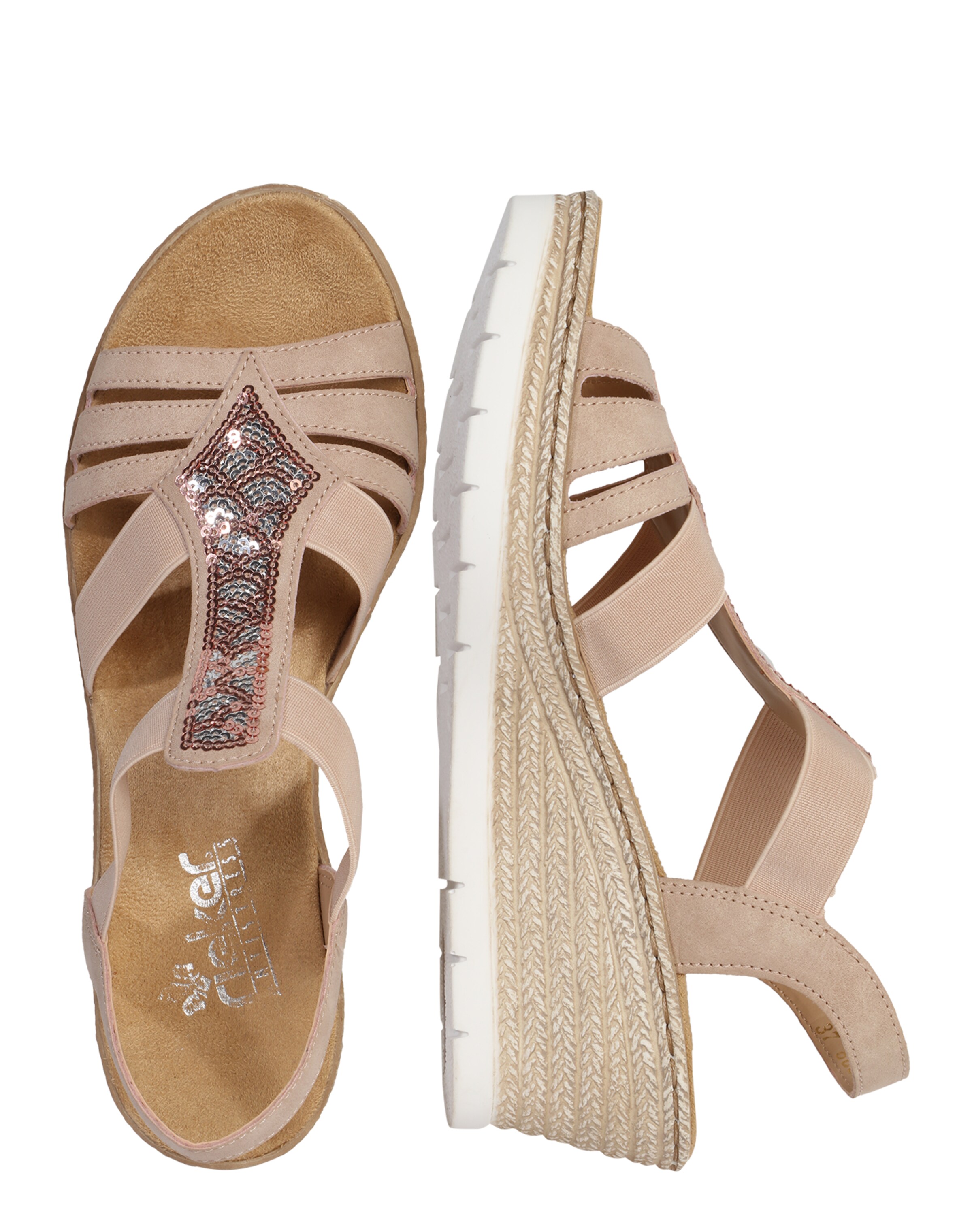 Rieker Sandalen met riem in Roze: zijkant