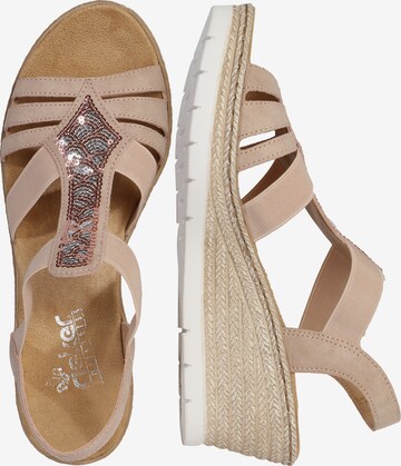 Rieker Strap Sandals in Pink: side