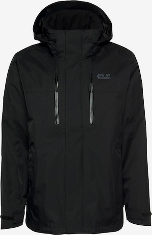 JACK WOLFSKIN Regenjacke 'Jasper' in Schwarz: predná strana