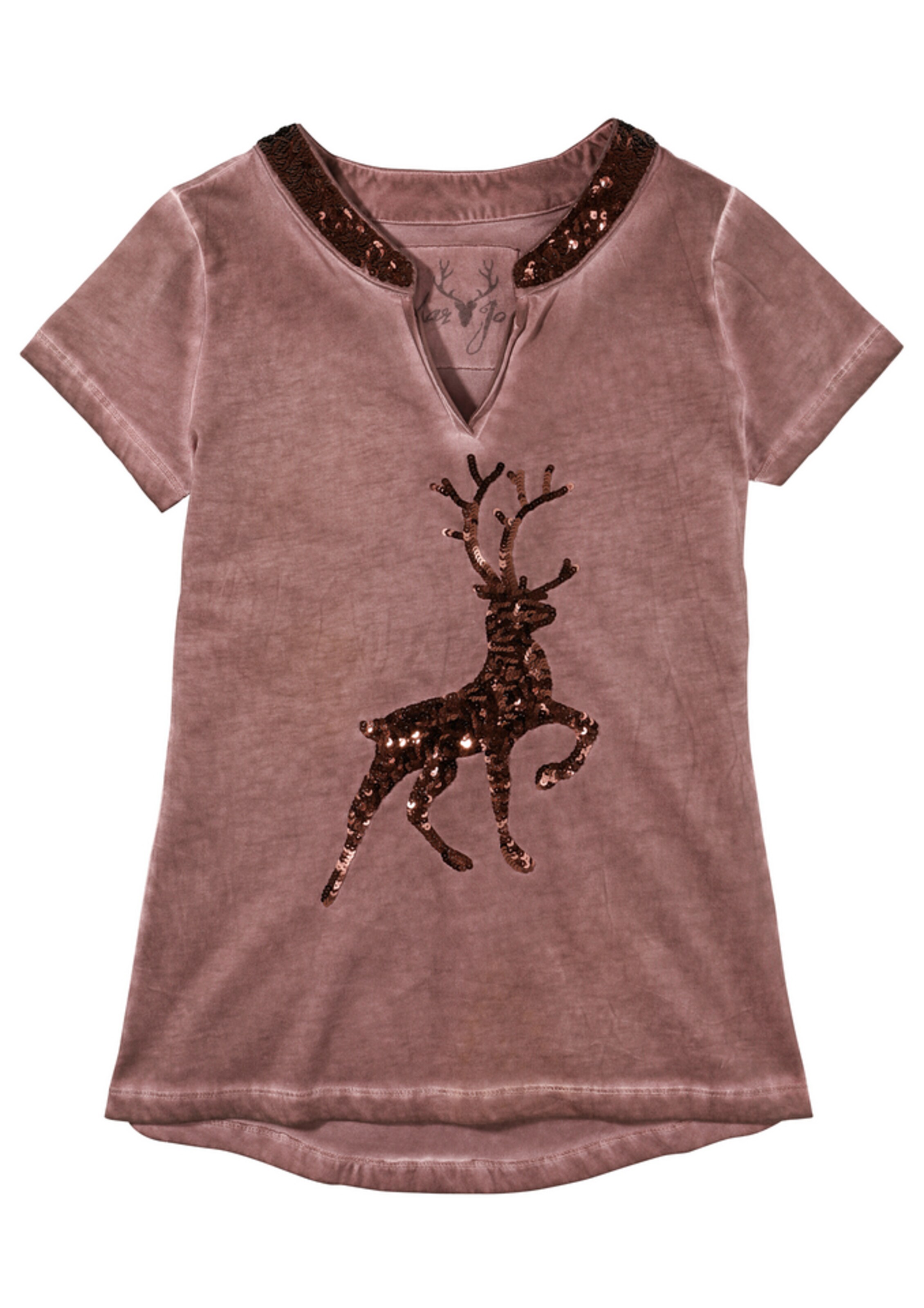 MARJO - Trachtenshirt in pastellrot